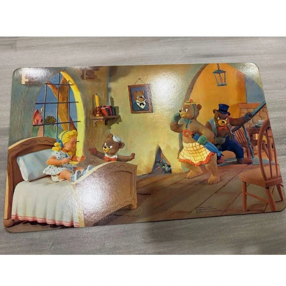 Vintage Maxwell Dorne Moppet Products Fairy Tale Placemats Set of 4 Double Sided